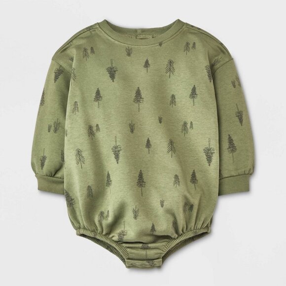 NEW! Grayson Collective Baby Bubble Long Sleeve Romper, Green - Picture 1 of 11